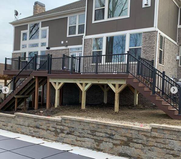 Custom multi-level deck with staircase