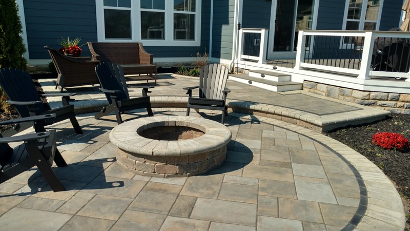 outdoor deck with fire pit