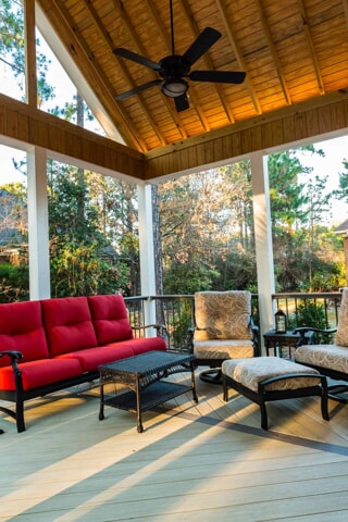 Seating area in sunroom