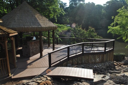 lake chapin outdoor deck with outdoor kitchen 