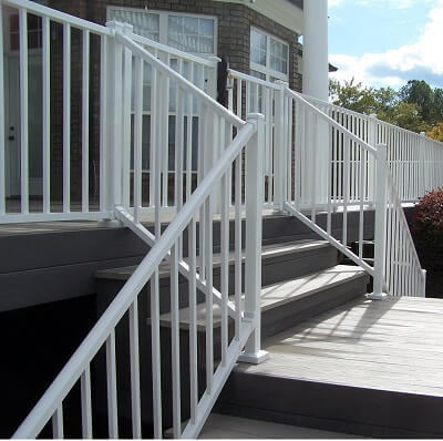 Gated staircase on deck