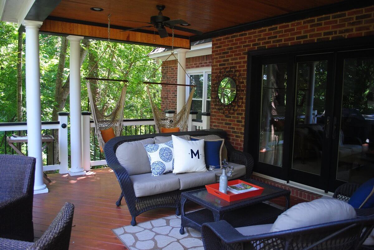 Custom cozy deck and open porch