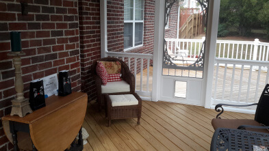 Columbia screened porch and deck combination at Halloween