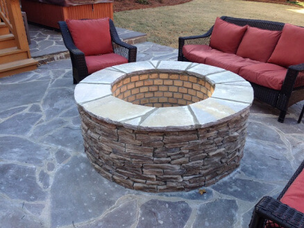 Completed fire pit by Archadeck of Central SC in Columbia SC