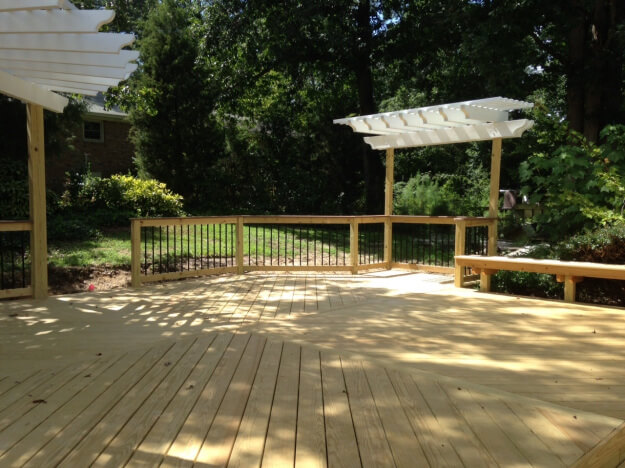 Double pergolas on West Columbia SC wooden deck by Archadeck of Central SC