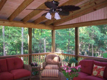 Lovely interior of screened porch in Columbia SC by Archadeck of Central SC