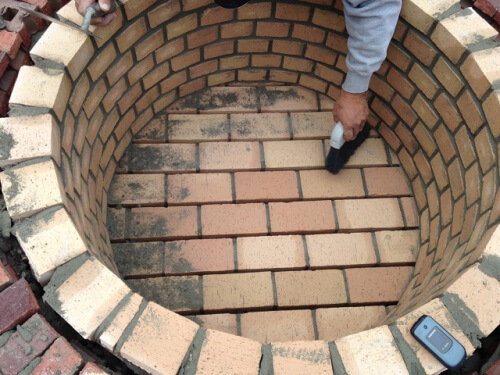 Phases of building custom fire pit in Columbia SC