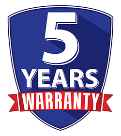 Five years warranty
