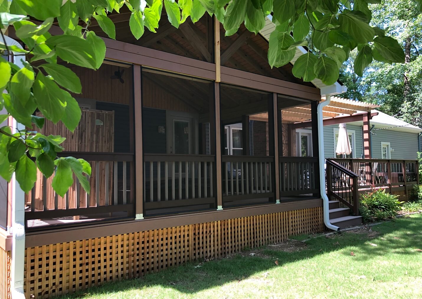 Backyard screened porch