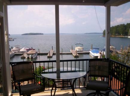 Stunning views from the interior of this Lake Murray screened porch