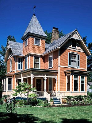 Victorian home with terra cotta exterior