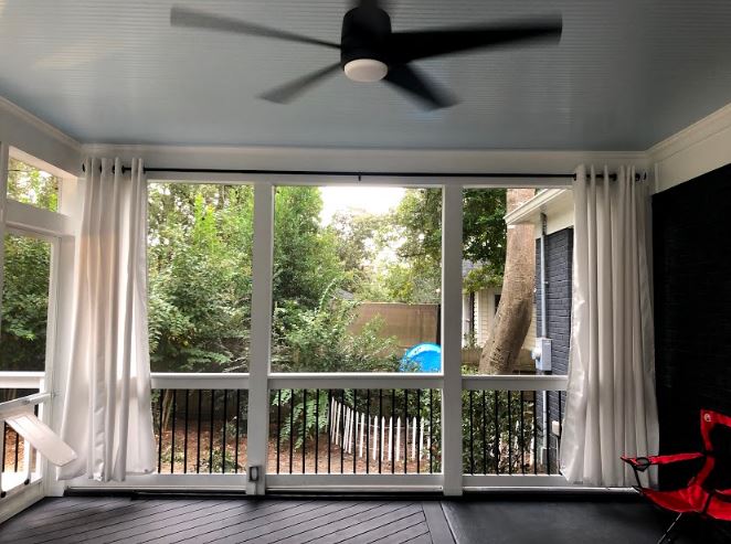 screened porch or patio.