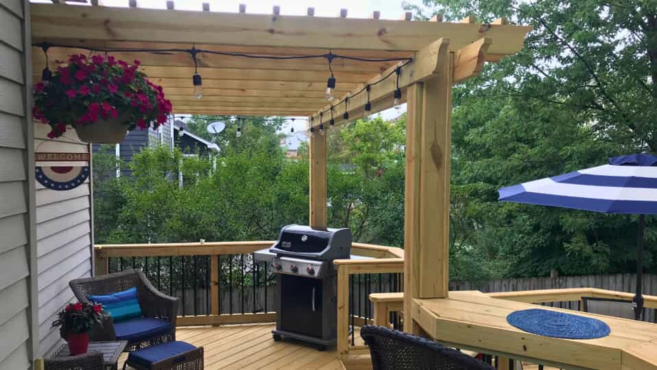 pergola with grill