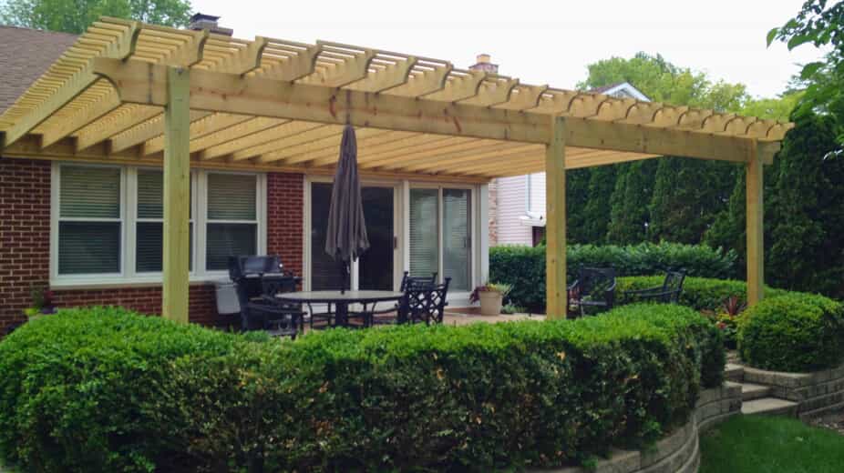 pergola in backyard