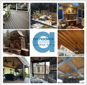 archadeck charlotte collage of outdoor living spaces 