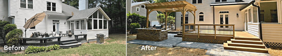 before and after of belgard patio