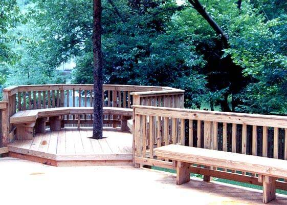 Semi Octagonal Bench Seating On Deck In Harrisburg