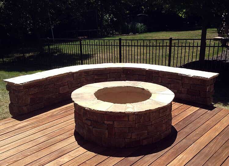 Tega Cay fire pit and seating wall