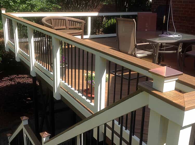 TimberTech deck  with white and wood railing