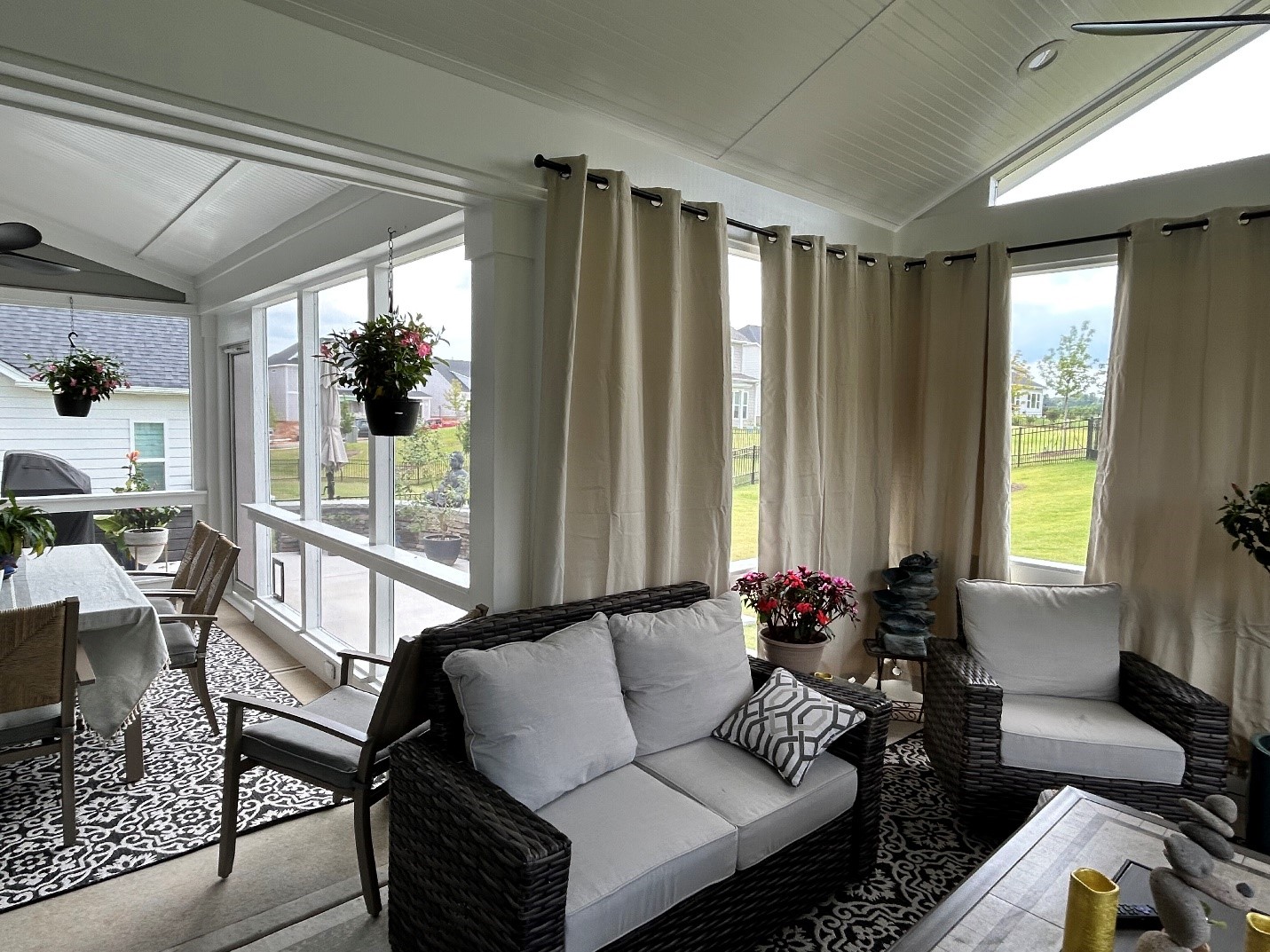 porch with outdoor curtains