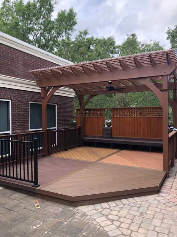 Pergola and privacy fence