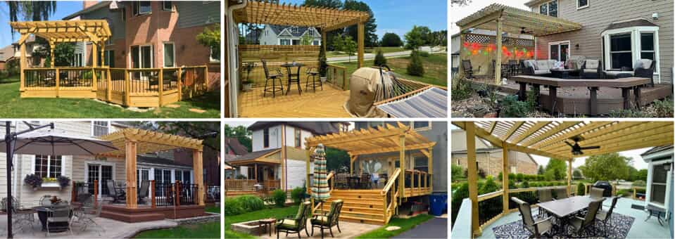 backyard deck with shade