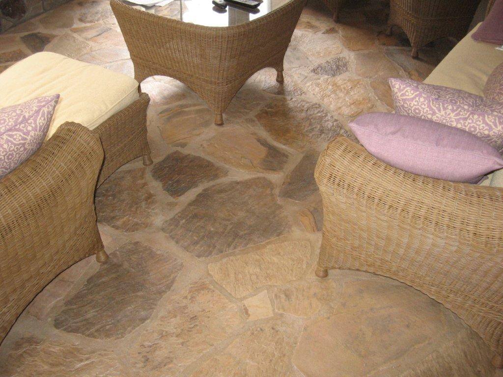 Porch flagstone floor