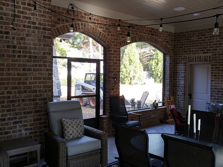 Charlotte screened porch with tile floor