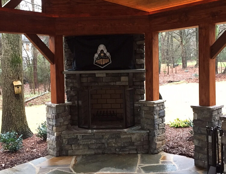 Adding Stone to Your Outdoor Living Cornelius Outdoor Fireplace
