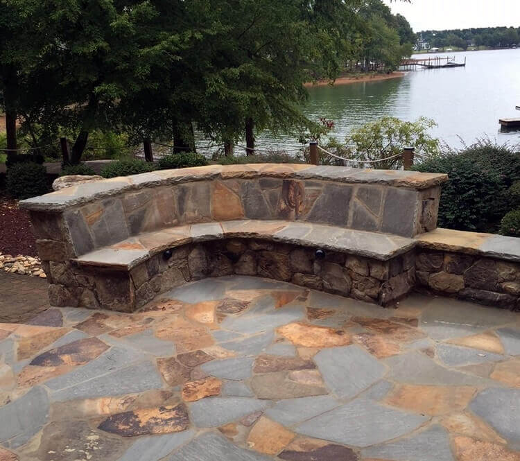 Adding Stone to Your Outdoor Living Mooresville Seating Wall