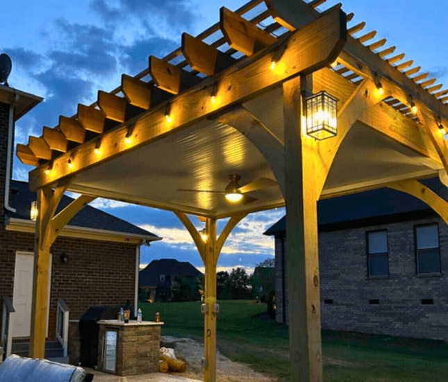 pergola with lighting