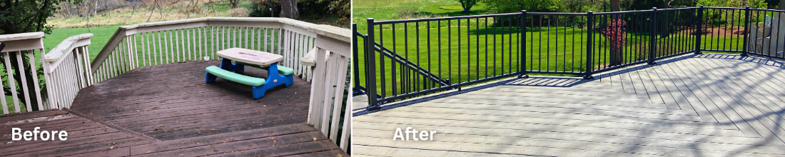 before and after replacing deck