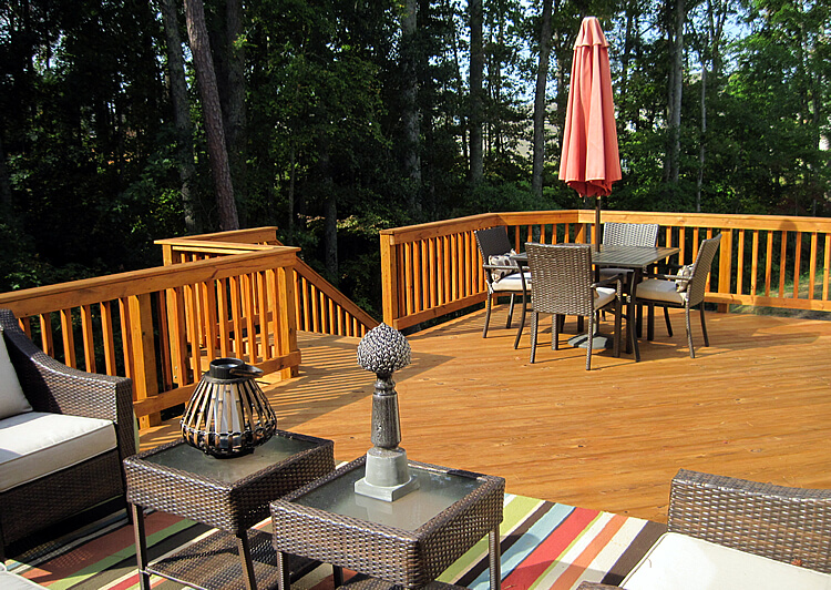 Custom large wood deck