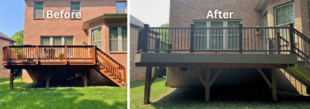 before and after redecking 