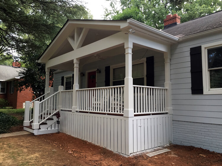 front porch with skirting