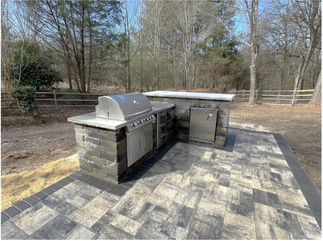 hardscape with outdoor kitchen