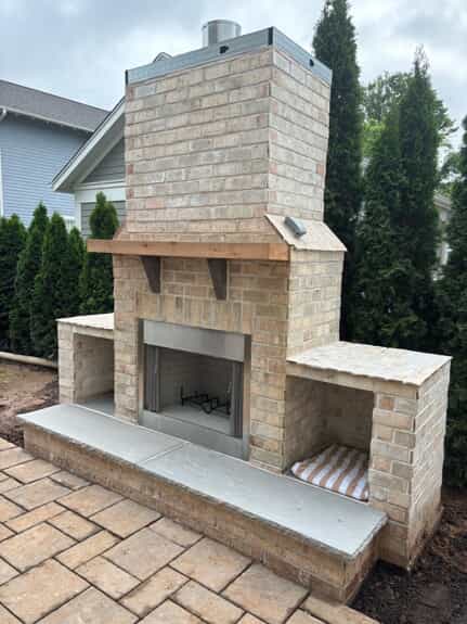 outdoor fireplace