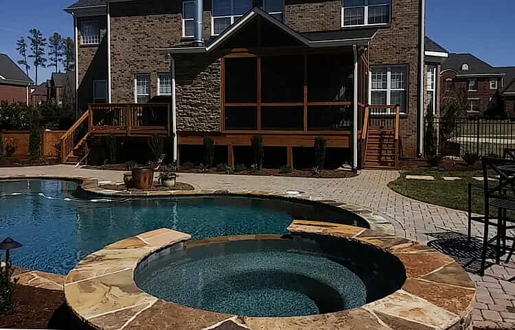 poolside patio, deck & screened porch