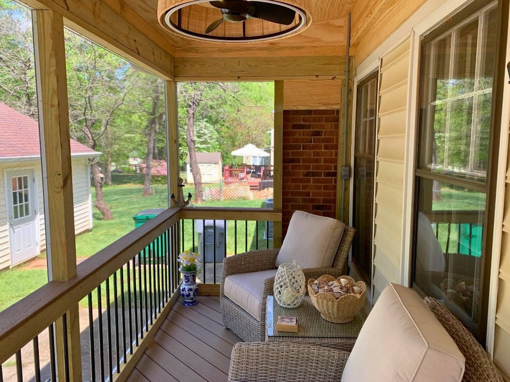 Screened Porch with roll screeneing in Charlotte, NC.