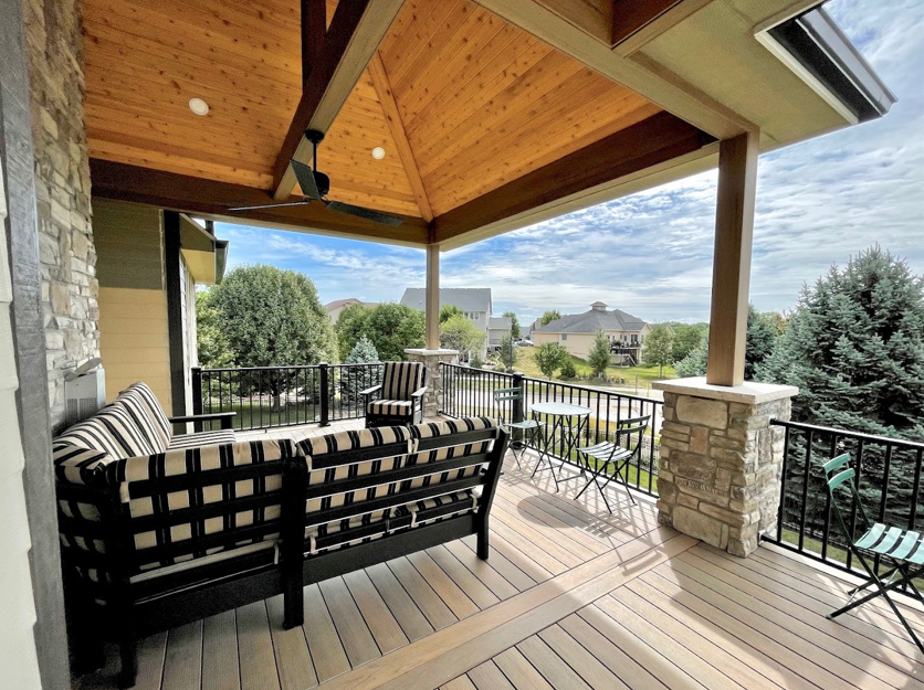 custom porch with built in pergola