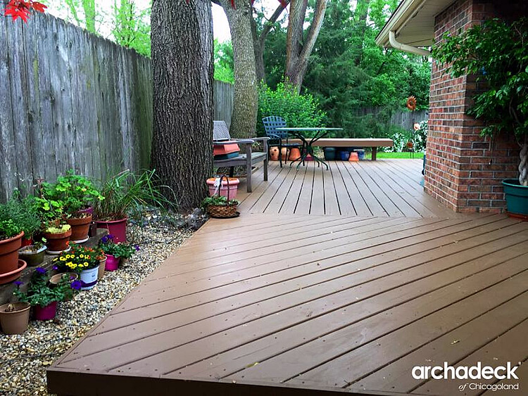Custom backyard wooden deck