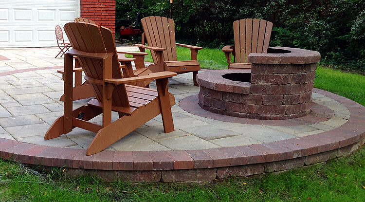 Patio with custom fire pit