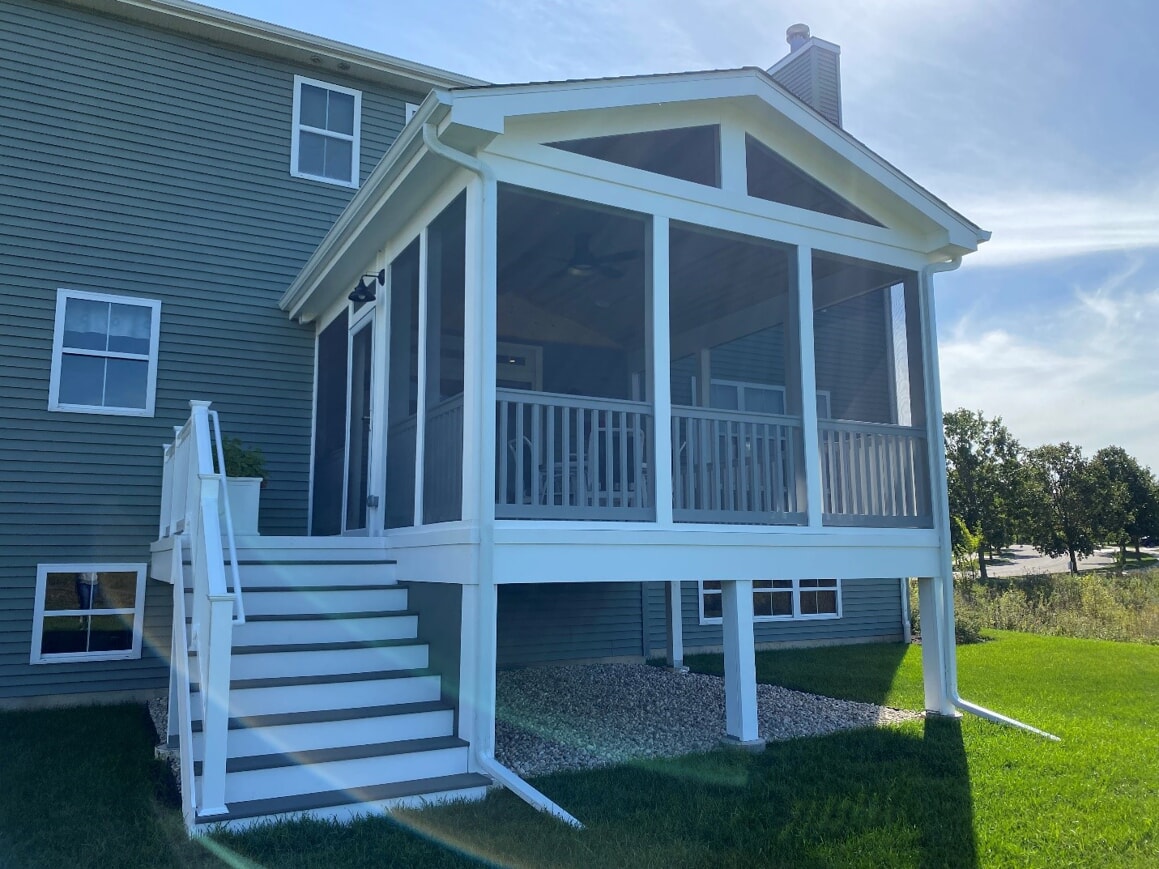 white screened porch