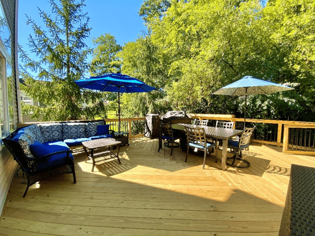 deck during the summer