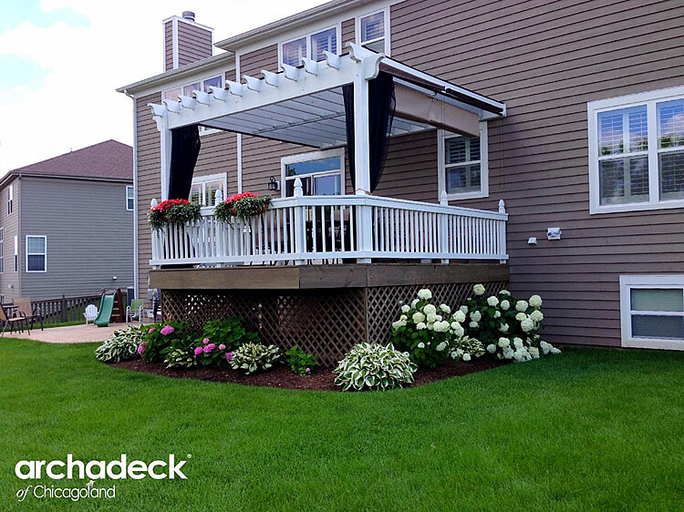 Custom front deck with plants