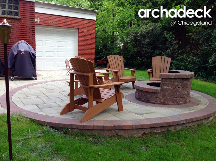 Custom stepped fire pit