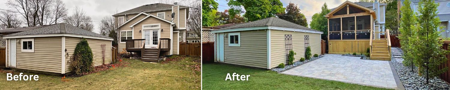 before and after of belgard patio