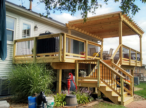 second story deck with covering