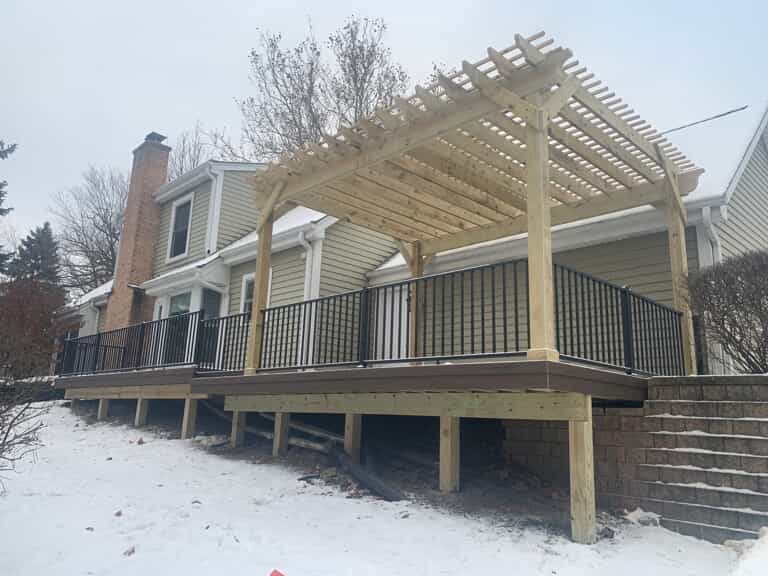 outdoor living space in snow