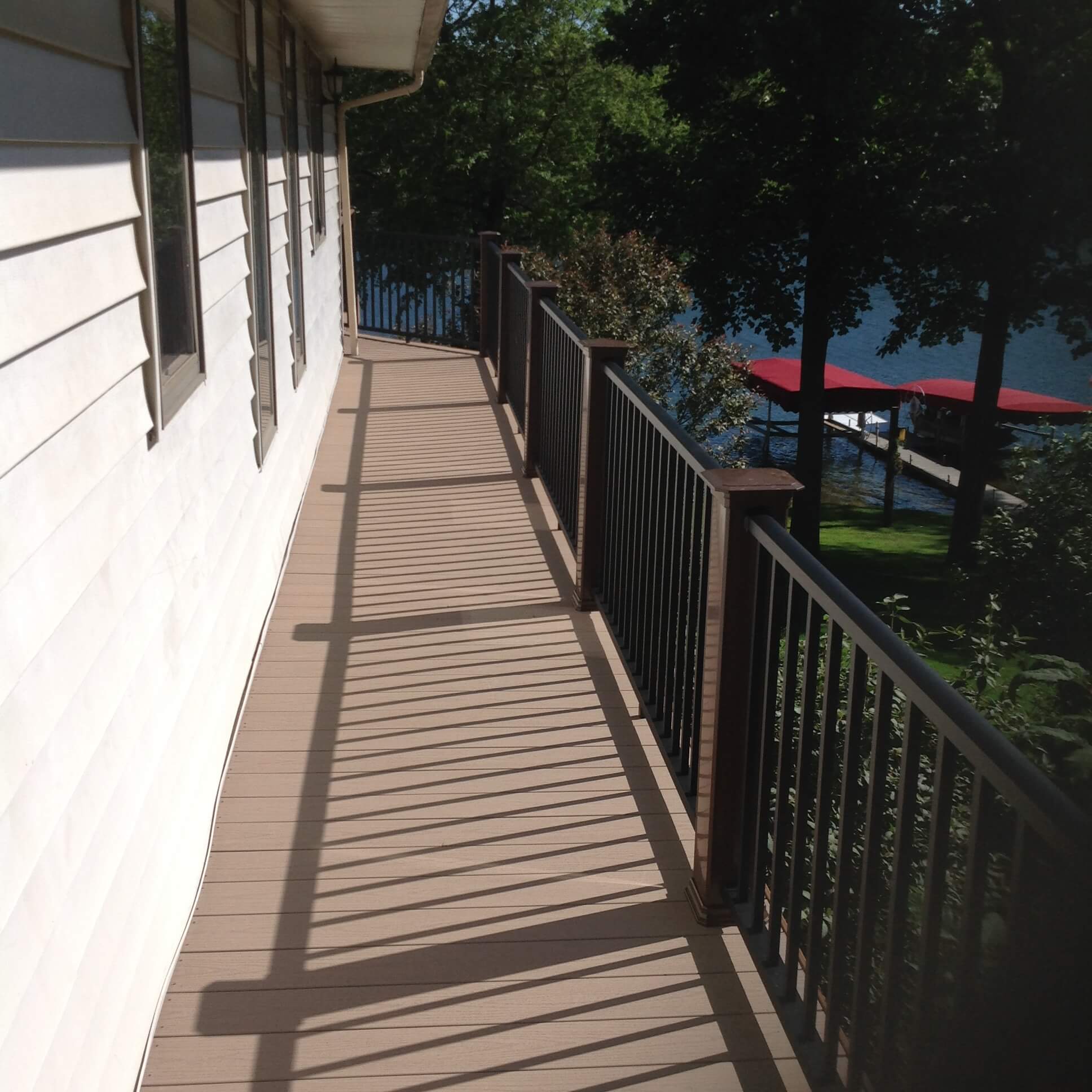 Custom side deck with railing